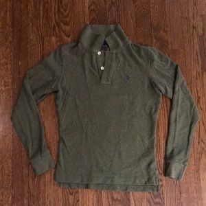 Ralph Lauren long sleeve polo shirt cotton/wool hunter green xs